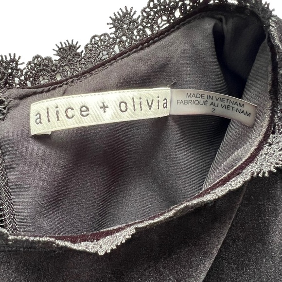 Alice + Olivia Doloris Velvet Bell Sleeve Dress | 2 - Picture 11 of 13